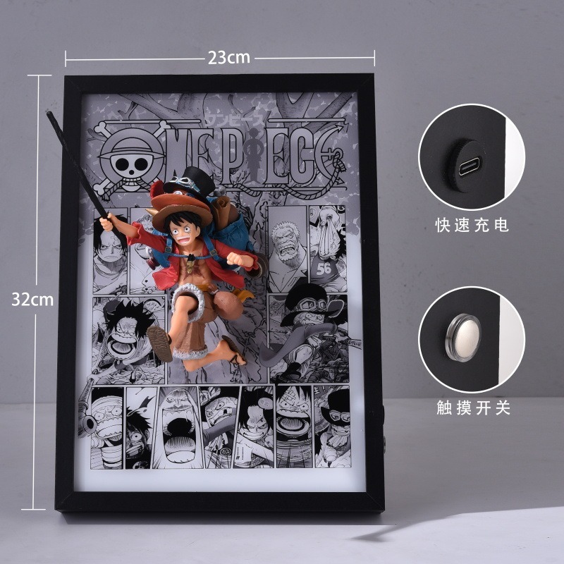 Luffy, Sabo, Ace Trio Broithers Break out of the comics 3D stereoscopic Led Light Art Ver. - One Piece