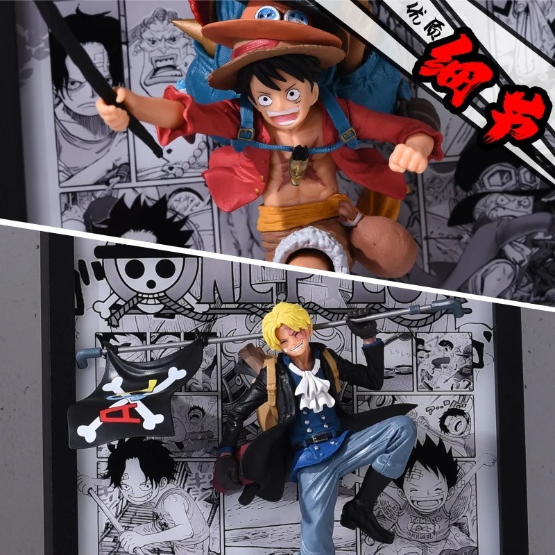 Luffy, Sabo, Ace Trio Broithers Break out of the comics 3D stereoscopic Led Light Art Ver. - One Piece