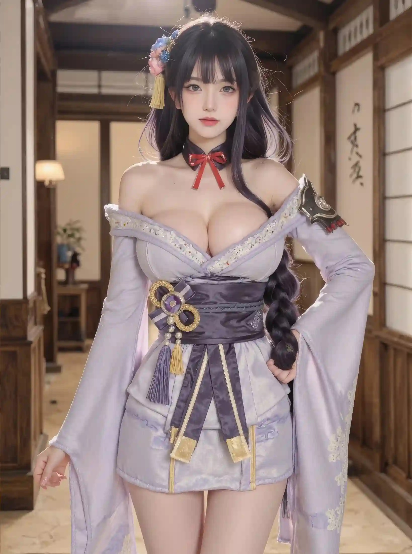 Premium AI Cosplay Raiden Shogun (Genshin Impact) Uncensored Digital Pack - 129 Images + 18 Videos