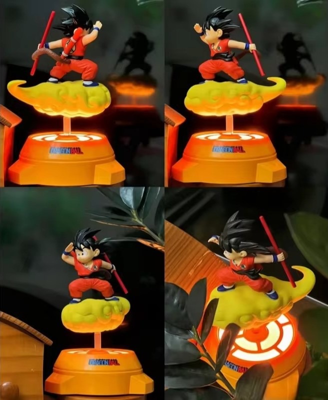 Pvc Anime Figure Songoku Smart Creative Spinning Night Light Peripheral - Dragon Ball By LDCX X TOEI ANIMATION