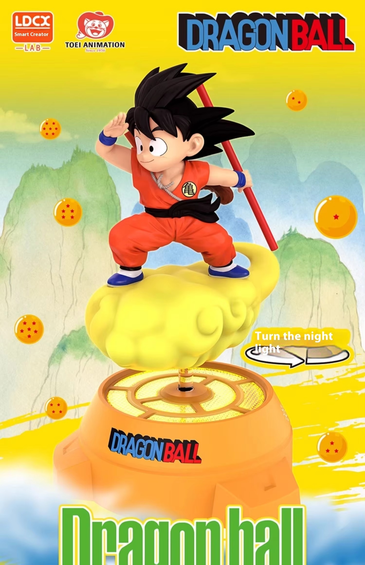 Pvc Anime Figure Songoku Smart Creative Spinning Night Light Peripheral - Dragon Ball By LDCX X TOEI ANIMATION