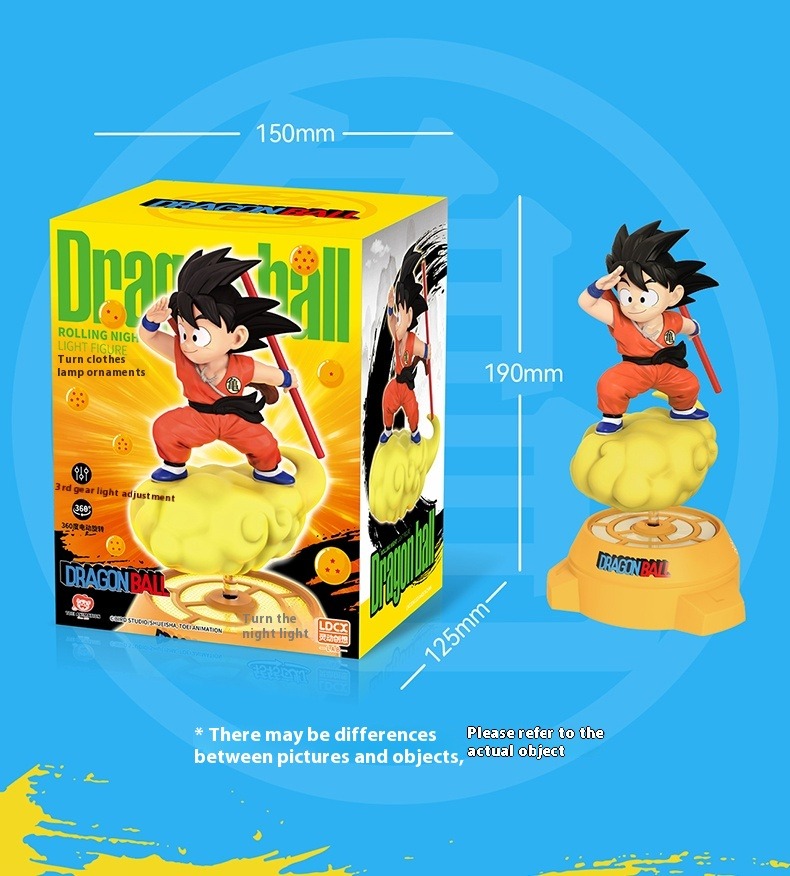 Pvc Anime Figure Songoku Smart Creative Spinning Night Light Peripheral - Dragon Ball By LDCX X TOEI ANIMATION