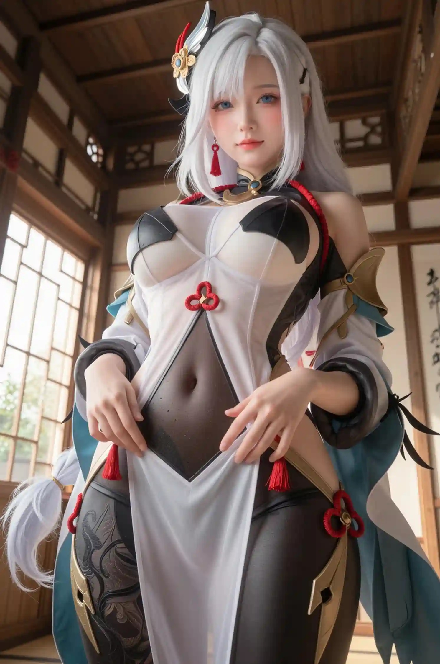 AI Cosplayer Shenhe Genshin Impact R18 NSFW Bundle - 159 Ultra HD Images + 11 Explicit Short Videos