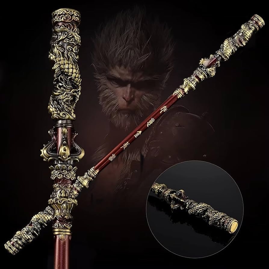 [READY STOCK ITEM] Scaled 1/1 Power Pole Weapon Black MYTH Wukong Extended To 170cm Real Life Size