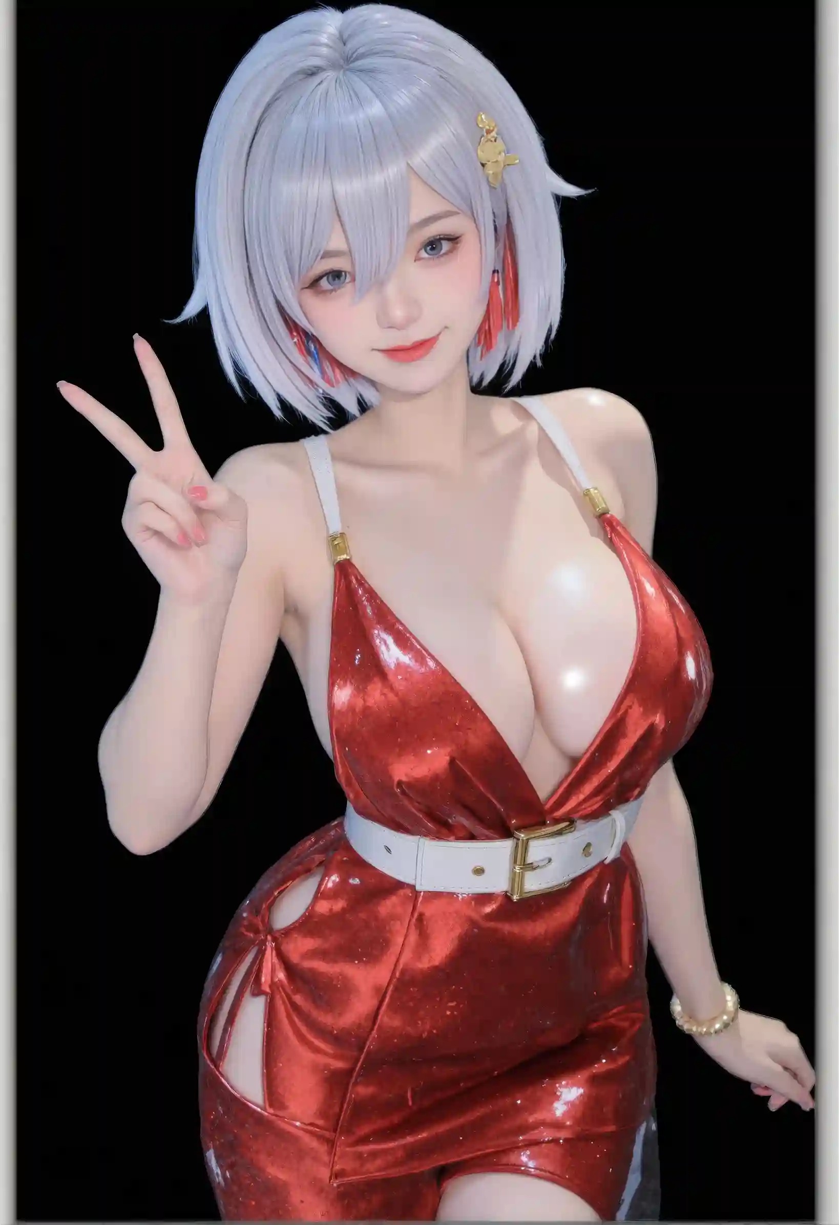 AI Cosplayer Topaz & Numby Honkai Star Rail R18 Collection – 57 Uncensored Images + 8 Videos | Red Latex Waifu Digital Download