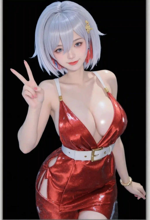 Image of AI Cosplayer Topaz & Numby Honkai Star Rail R18 Collection – 57 Uncensored Images + 8 Videos | Red Latex Waifu Digital Download