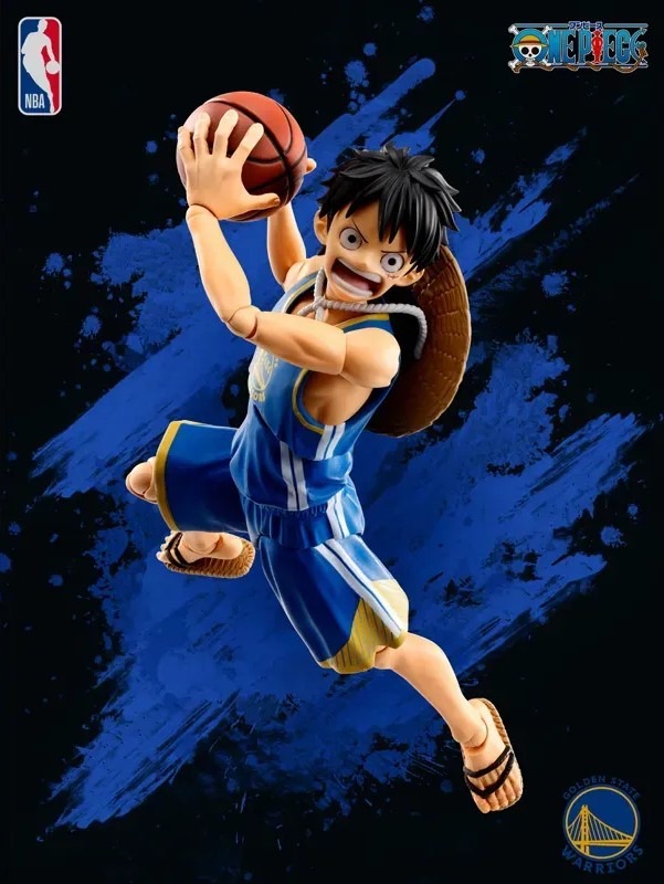SHF S.H.Figuarts MONKEY.D.LUFFY GOLDEN STATE WARRIORS ver. - ONE PIECE×NBA By Premium Bandai