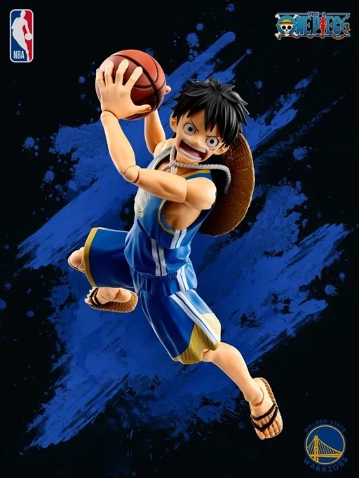 Image of SHF S.H.Figuarts MONKEY.D.LUFFY GOLDEN STATE WARRIORS ver. - ONE PIECE×NBA By Premium Bandai
