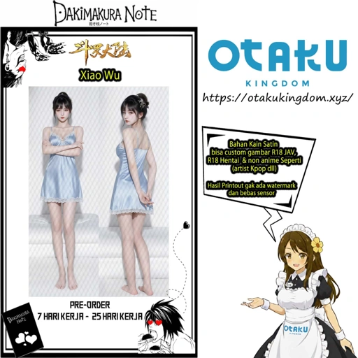 Image of Sarung Bantal Dakimakura 3D Art Xiao Wu sky blue satin lingerie Ver. - Soul Land Pillow Cover Only Or + Pillow Core By Otaku Kingdom