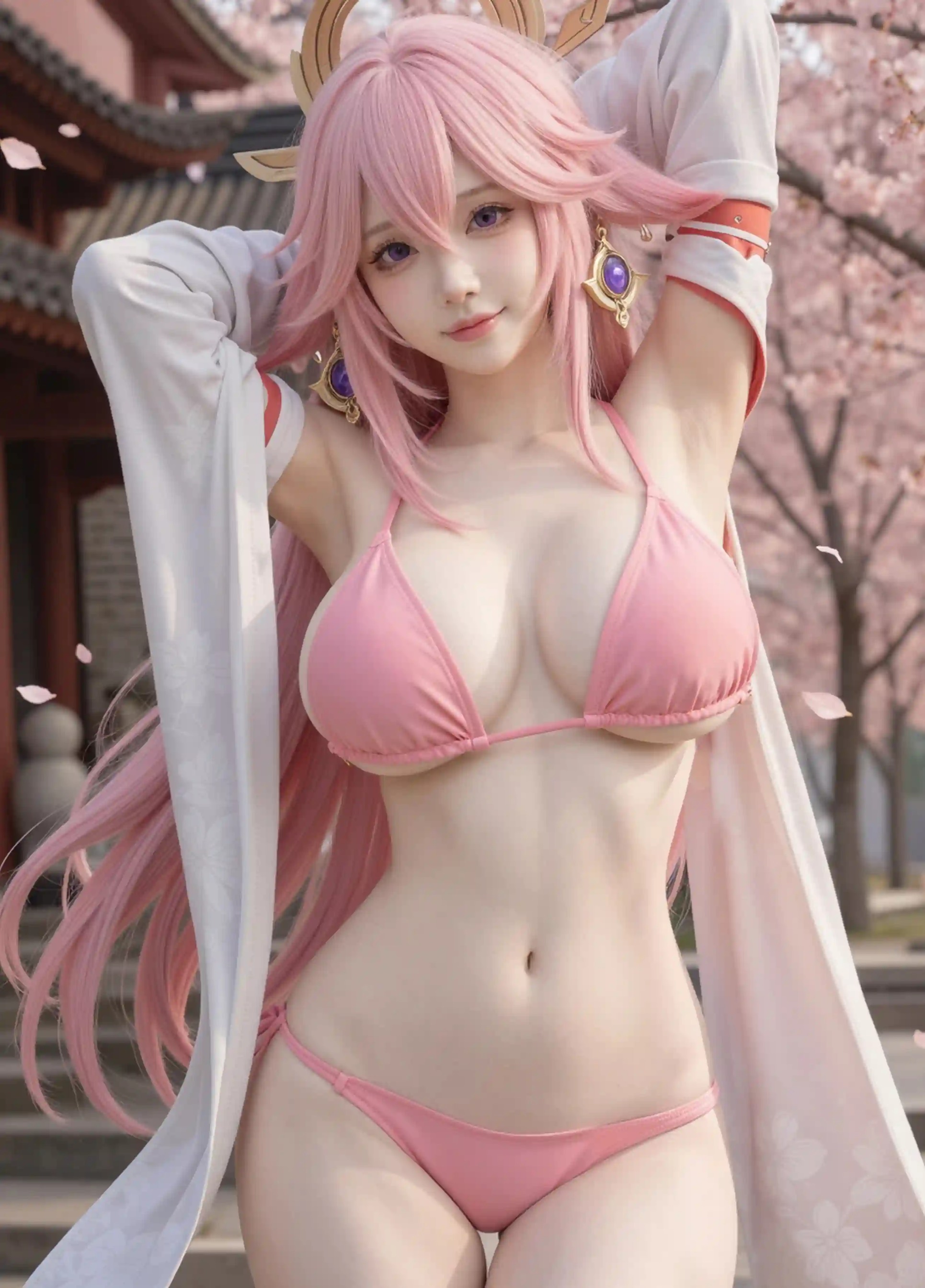 Uncensored AI Cosplay: Yae Miko (Genshin Impact) – 102 Images & 7 Videos [No Watermark]