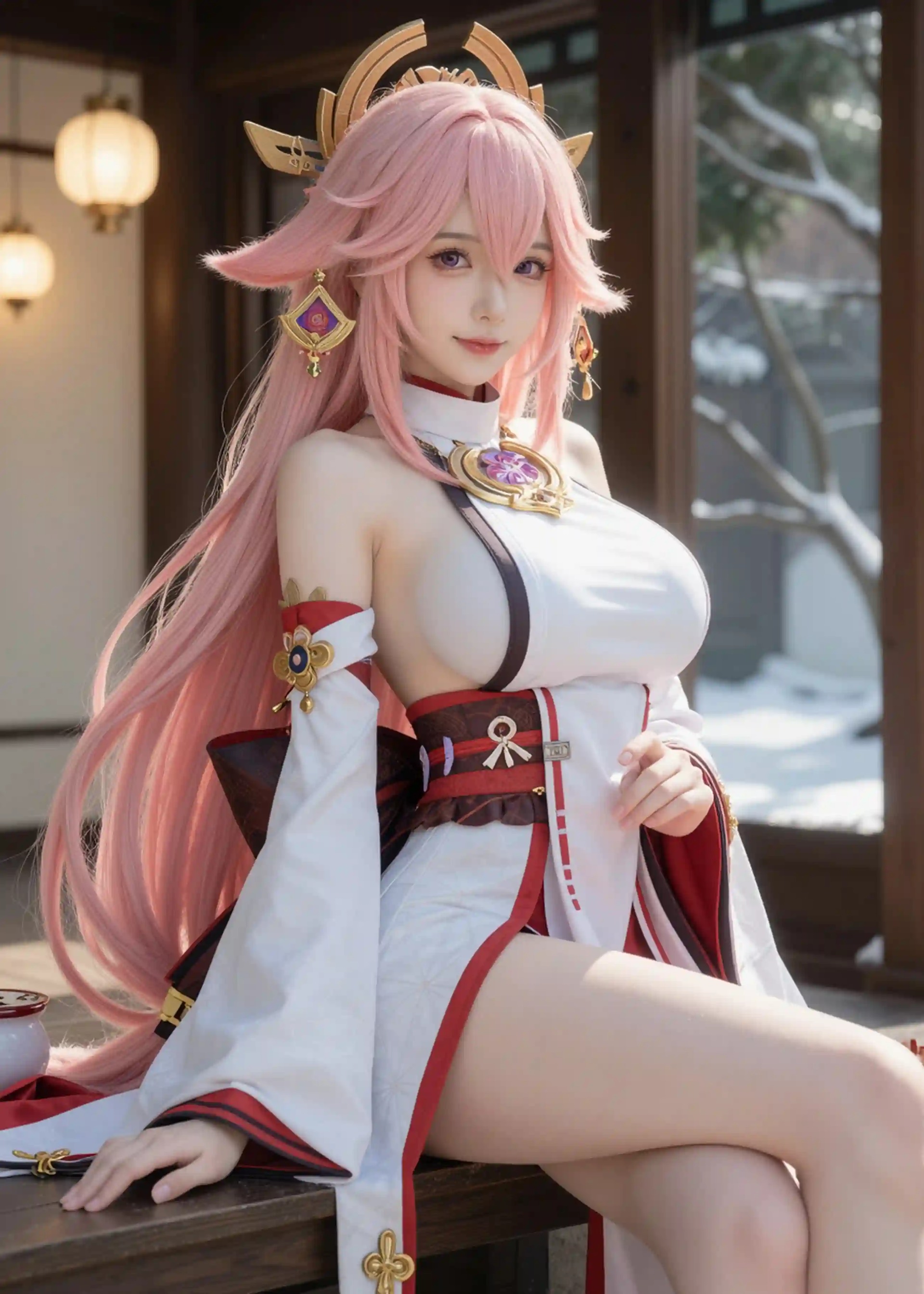 Uncensored AI Cosplay: Yae Miko (Genshin Impact) – 102 Images & 7 Videos [No Watermark]