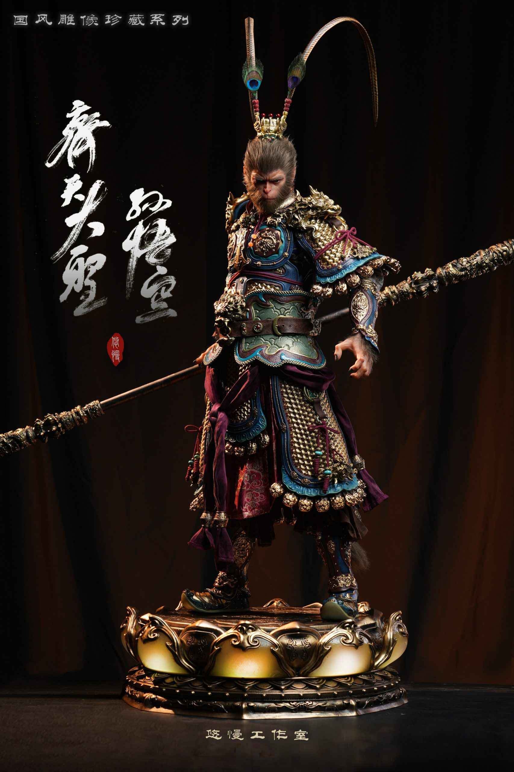 [LIMITED SLOT ONLY] [With Led Base] Real Life Size 1/1 Great Sage Monkey King Sun Wu Kong - Journey to the West Chinese Style Statue Collection Series