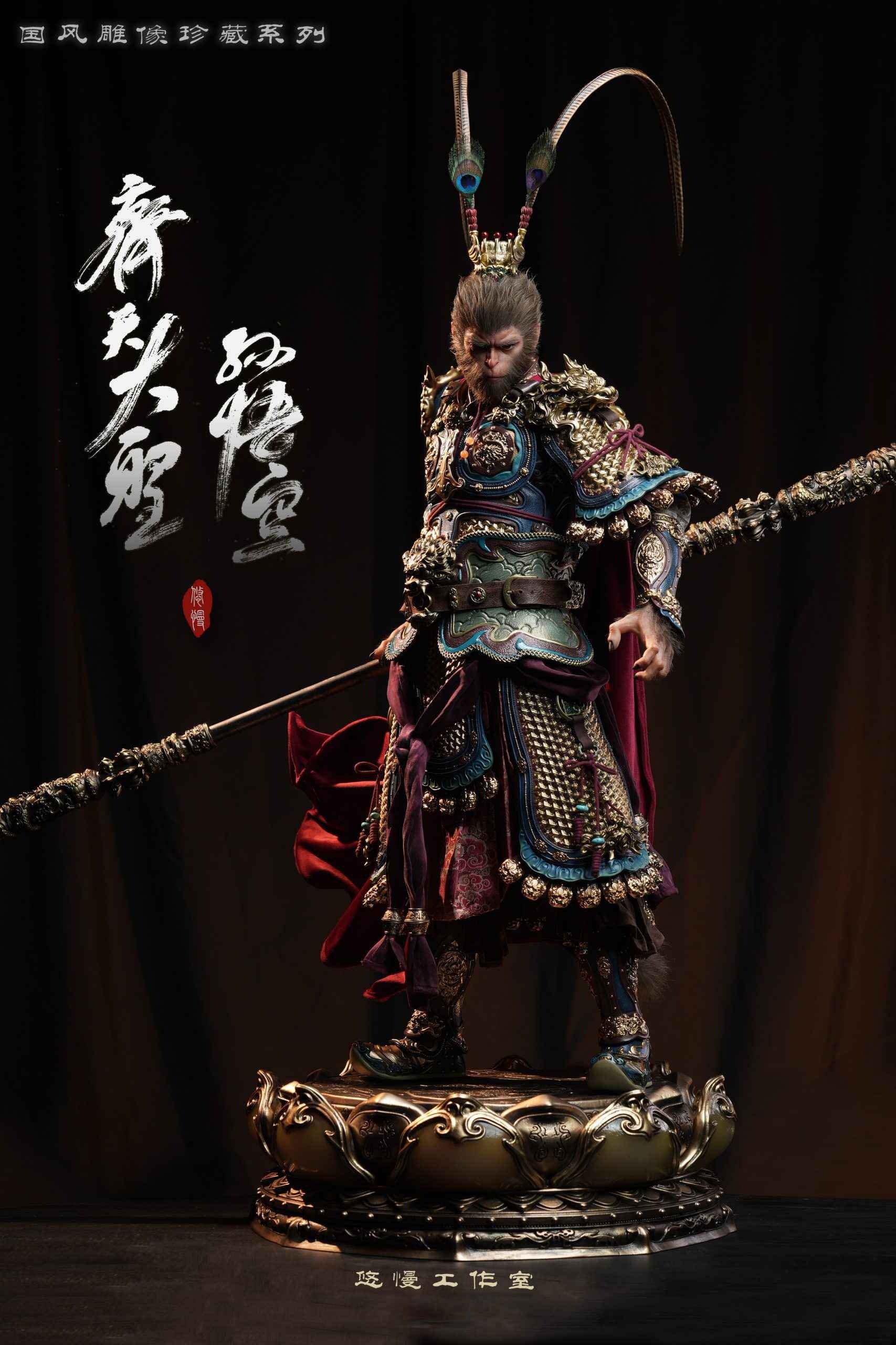 [LIMITED SLOT ONLY] [With Led Base] Real Life Size 1/1 Great Sage Monkey King Sun Wu Kong - Journey to the West Chinese Style Statue Collection Series