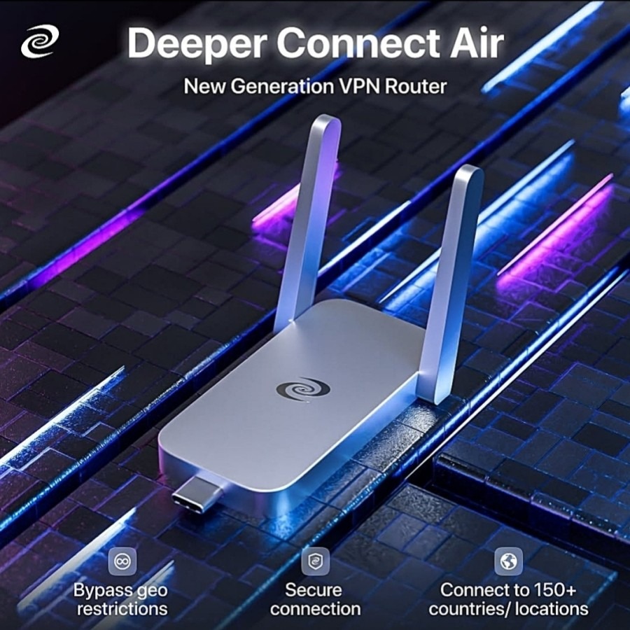 [READY STOCK ITEM] Deeper Connect Air World’s Lightest Travel Decentralized VPN Router (0.9 oz) with 300 Mbps Speed By Deeper Network