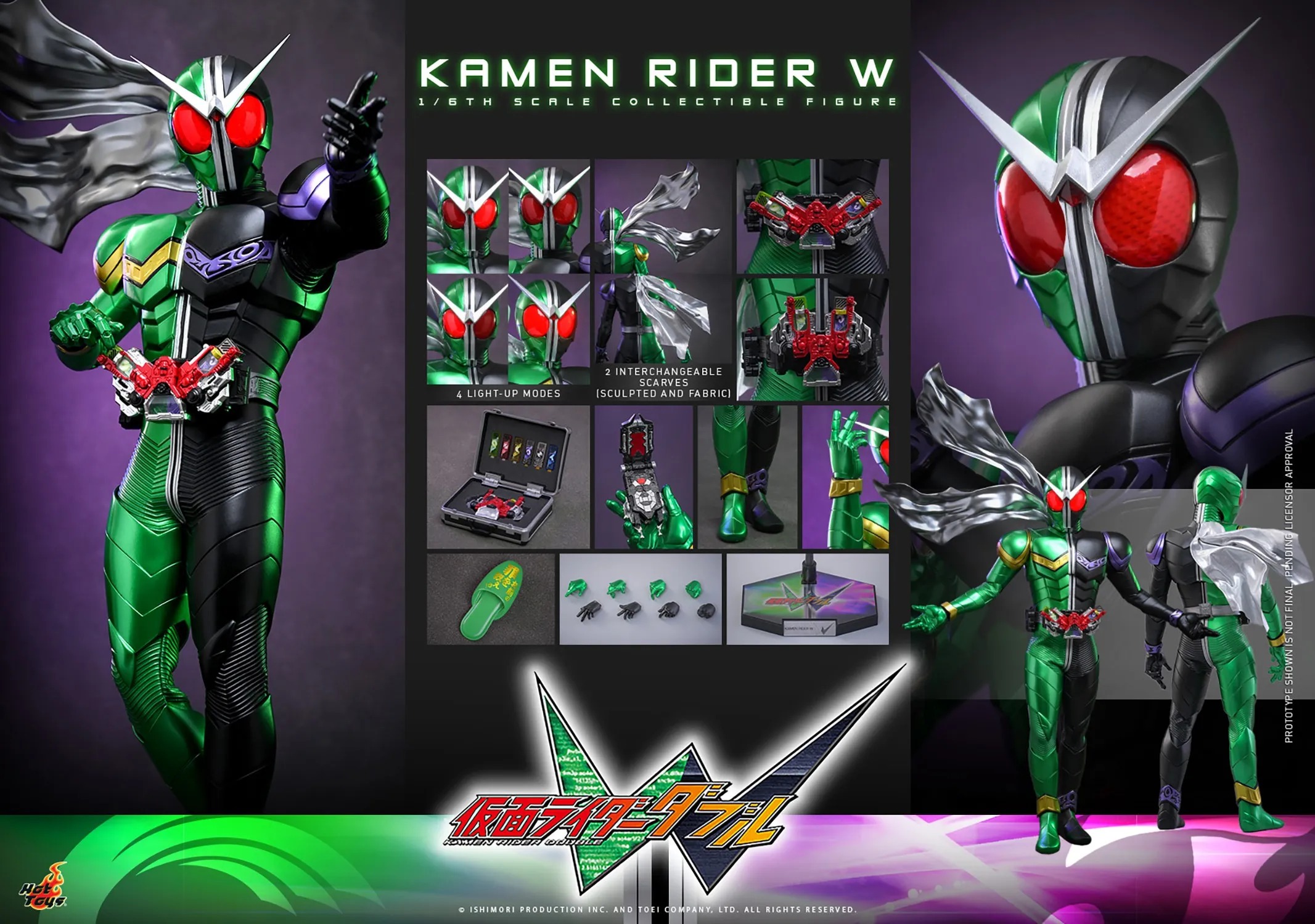 Action Figure 1/6 Kamen Rider W Cyclone Joker By Hot Toys