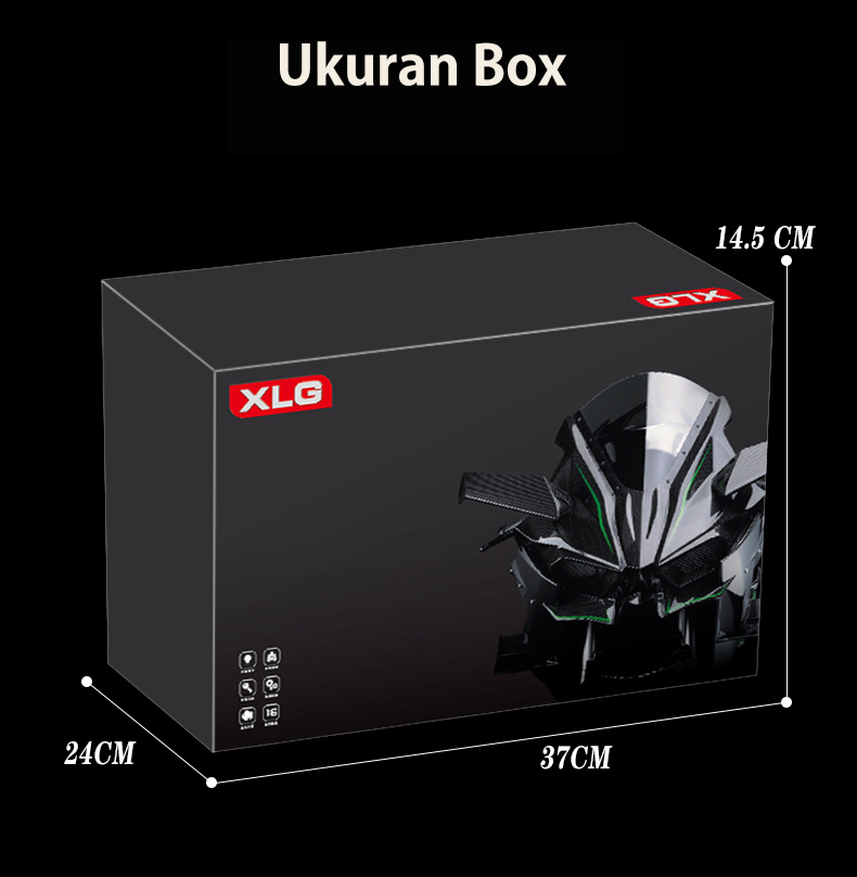 [with led, mist, & engine sound] Premium Diecast Scaled 1/6 simulation motorcycle Kawasaki h2r model By XLG Studio