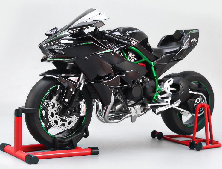 [with led, mist, & engine sound] Premium Diecast Scaled 1/6 simulation motorcycle Kawasaki h2r model By XLG Studio