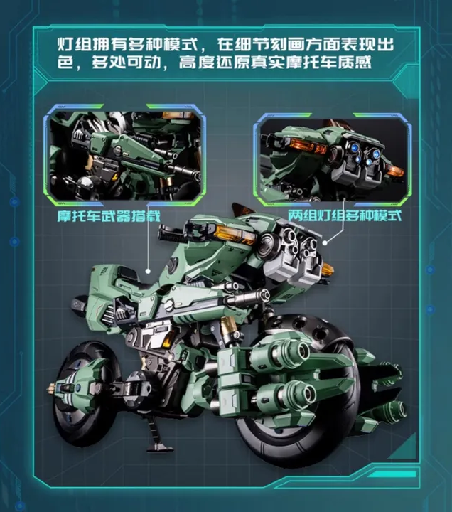 Moshow x Robotech Action Figure MSX003 Mospeada Noble Class with New Generation Whirlwind Motocycle - Kikou Souseiki Mospeada By MOSHOWTOYS