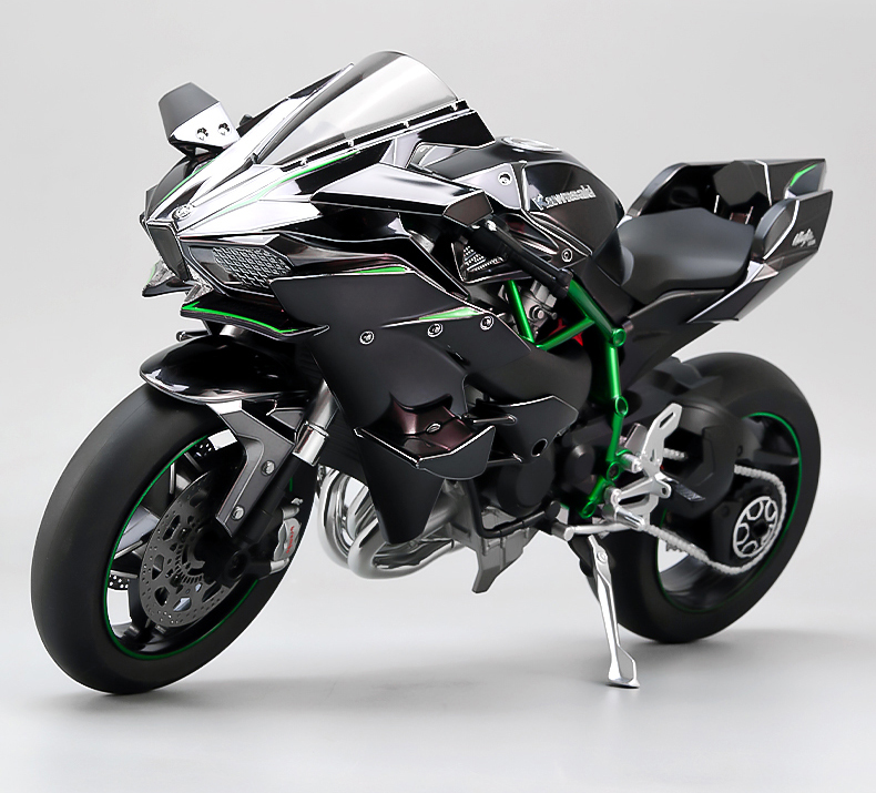 [with led, mist, & engine sound] Premium Diecast Scaled 1/6 simulation motorcycle Kawasaki h2r model By XLG Studio