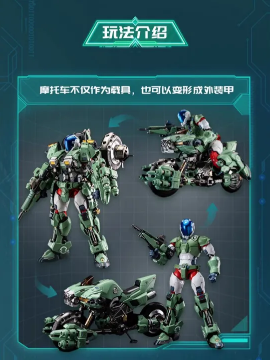 Moshow x Robotech Action Figure MSX003 Mospeada Noble Class with New Generation Whirlwind Motocycle - Kikou Souseiki Mospeada By MOSHOWTOYS
