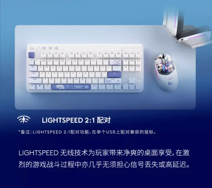 Kamisato Ayaka Customized Model Genshin Impact x Logitech G517 Wireless Gaming Mechanical Keyboard By Logitech