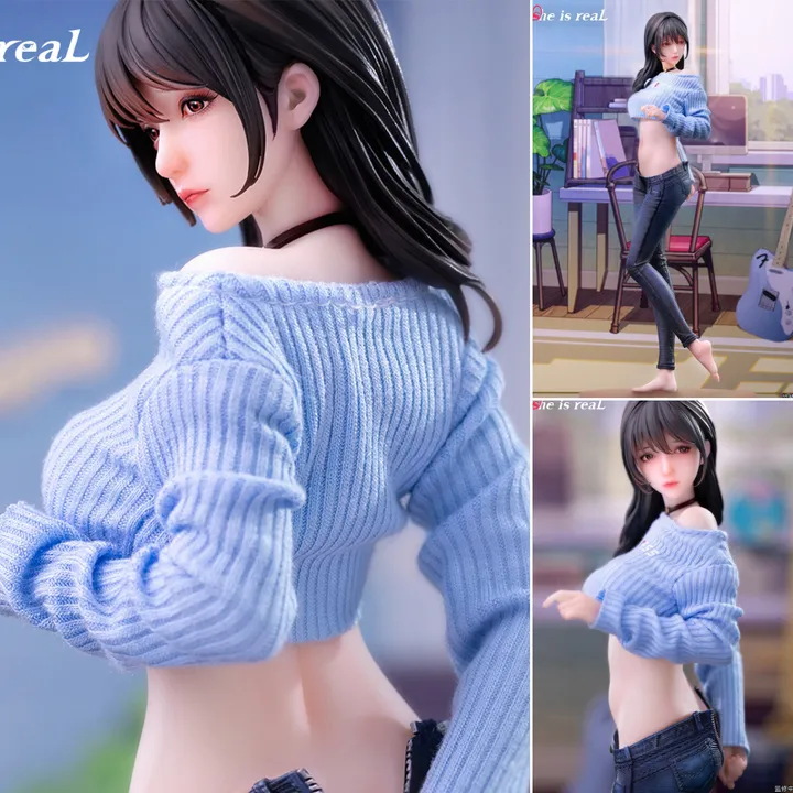 Scaled Figure 1/6 Guitar Meomei With Real Clothes Fabric - Illustration by Hitomio By She Is Real