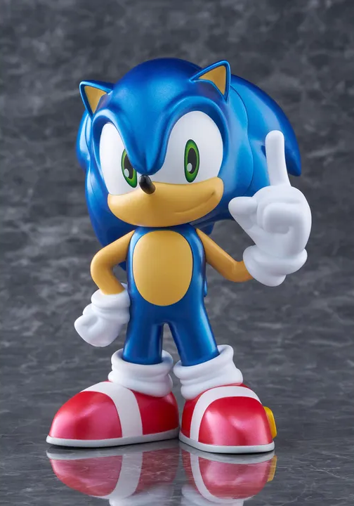 Sofubi / SoftB Half Sonic - Metallic Ver. Sonic the Hedgehog (15cm) By Bellfine
