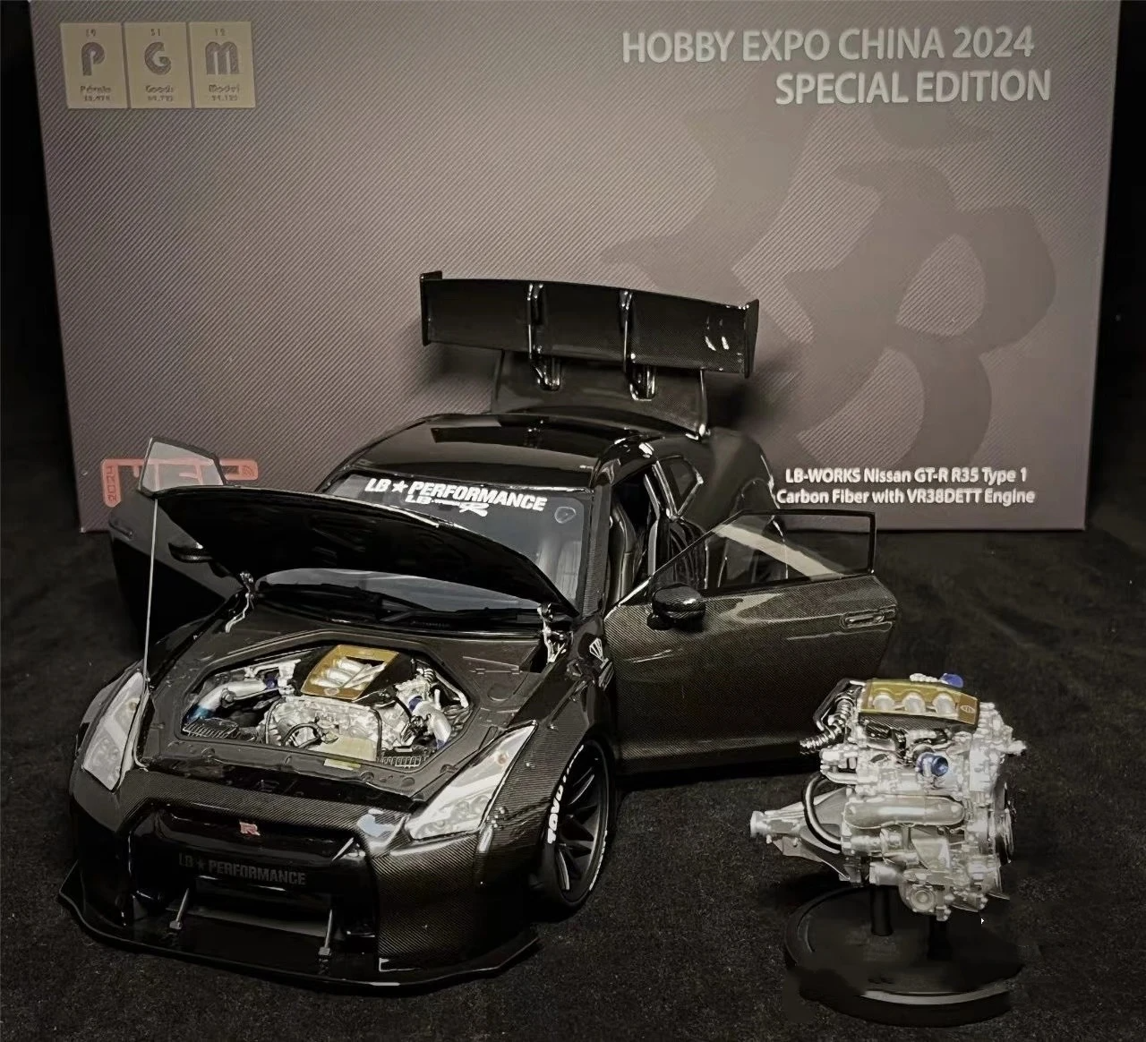 Scaled 1:18 Liberty Walk Nissan GT-R R35 Carbon Fiber HEC Limited Edition 2024 By PGM Private Goods Model