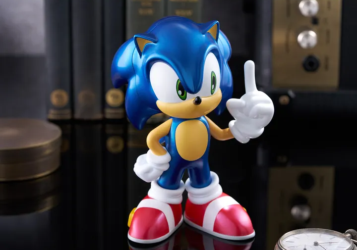 Sofubi / SoftB Half Sonic - Metallic Ver. Sonic the Hedgehog (15cm) By Bellfine