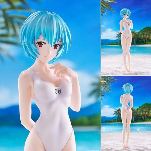 Image of Pop Up Parade Figure L Size Ayanami Rei - Beach Queens One Piece Swimsuit Style Ver. Evangelion By Wave