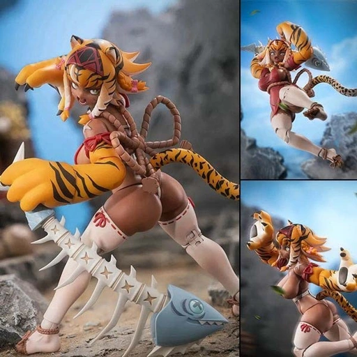 Image of Action Figure 1/12 Tiger Girl Garu - RPG-04 Snail's Adventure In Another World Illustration by Pochan By Snail Shell