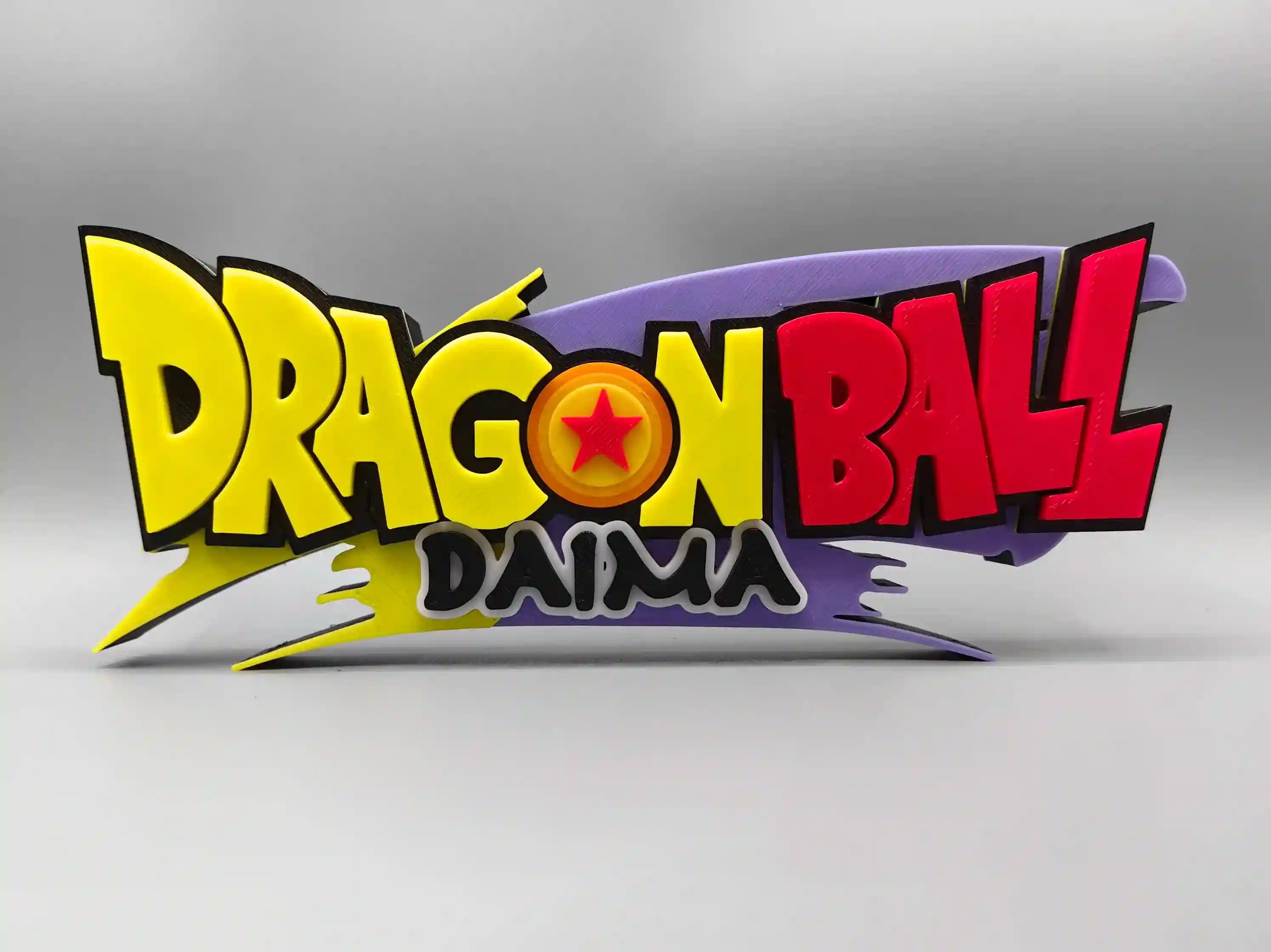 Epic 3D Printed Dragon Ball Daima Logo Display Standee - The Ultimate Anime Shelf Sign! By Otaku Kingdom