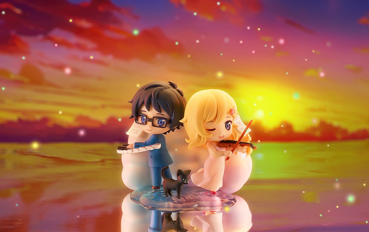 Qset+ Deformed Figure Miyazono Kaori & Arima Kousei - Shigatsu wa Kimi no Uso By Good Smile Arts Shanghai