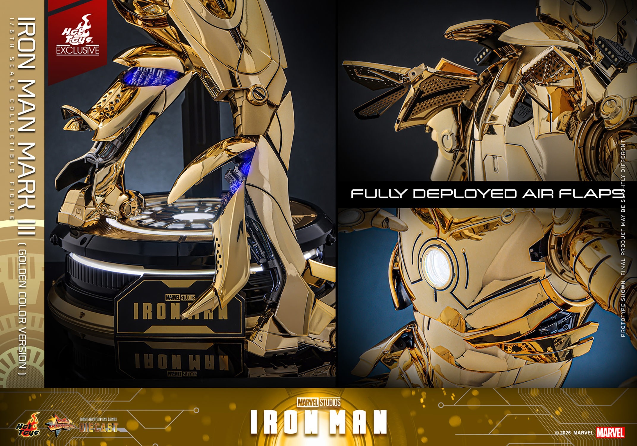 [READY STOCK ITEM] Action Figure 1/6 IRON MAN MARK III GOLDEN COLOR VER. By Hot Toys