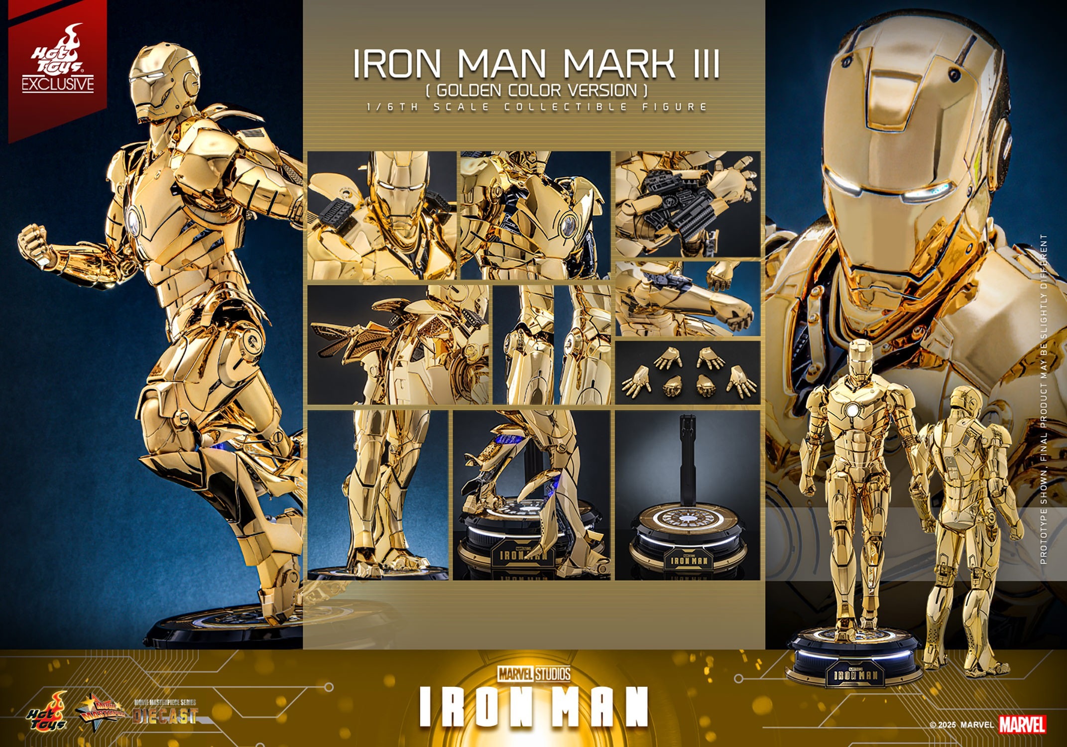 [READY STOCK ITEM] Action Figure 1/6 IRON MAN MARK III GOLDEN COLOR VER. By Hot Toys