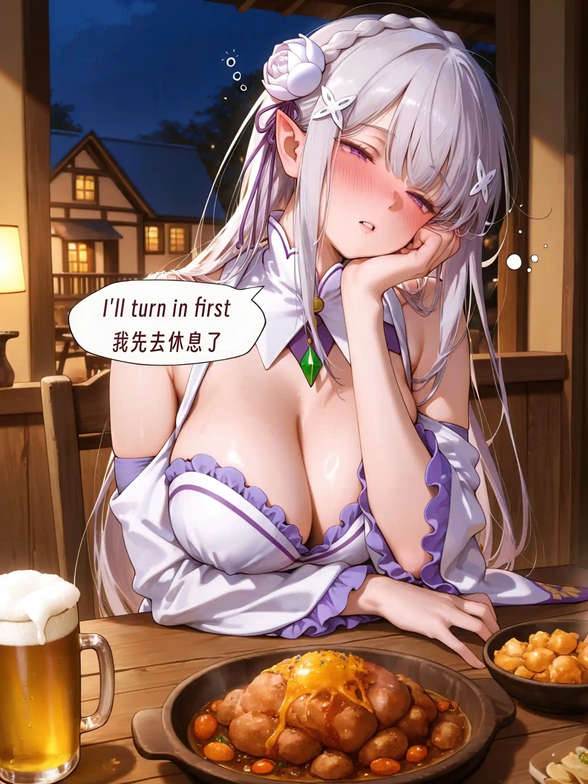 AI Anime Digital Comic Emilia - Re:Zero Kara Hajimeru Isekai Seikatsu R18 NSFW Bundle - 240 Ultra HD Lewd Images Pack (English & Chinese Language)