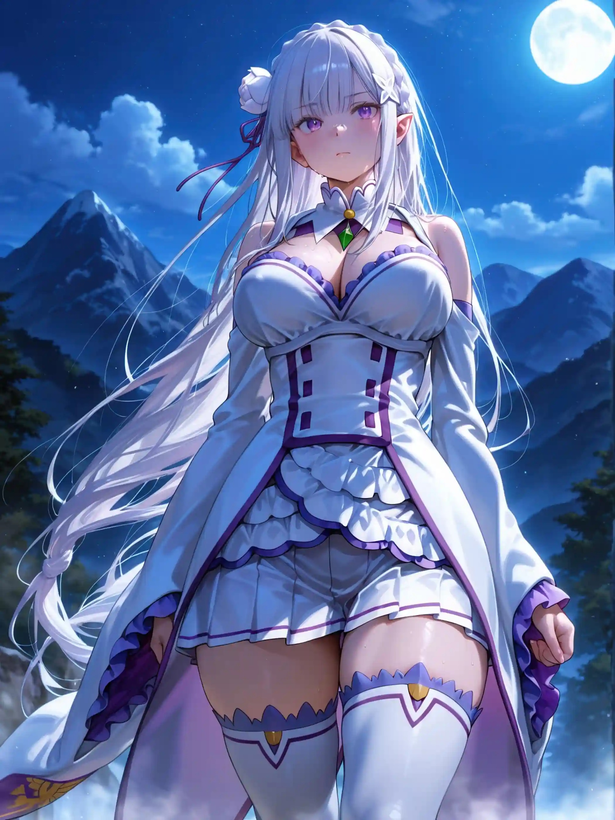 AI Anime Digital Comic Emilia - Re:Zero Kara Hajimeru Isekai Seikatsu R18 NSFW Bundle - 240 Ultra HD Lewd Images Pack (English & Chinese Language)