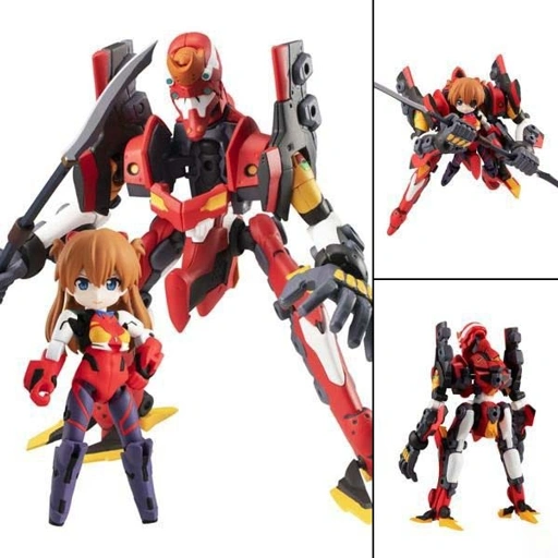 Image of Desktop Army Figure Asuka Shikinami Langley & EVA-02 / Evangelion No. 2 - Neon Genesis Evangelion (Re-Release) By MegaHouse