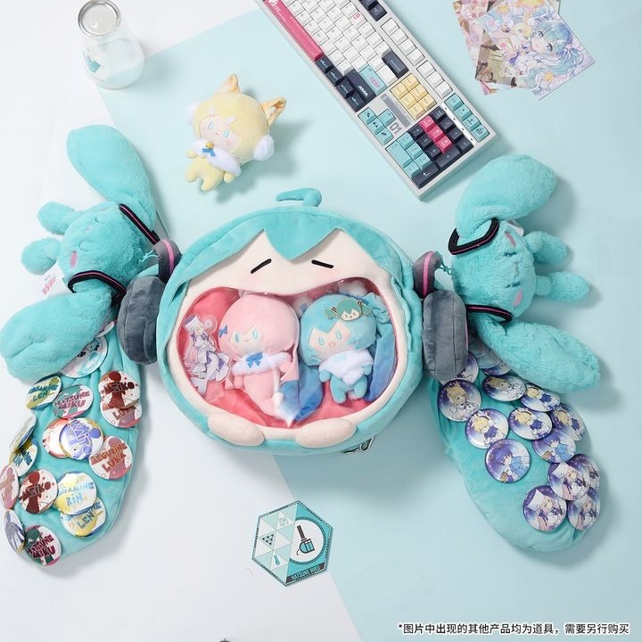[READY STOCK ITEM] Hatsune Miku Smile Head Mascot Bag (45x40cm) - Vocaloid By Bilibili X BEMOE