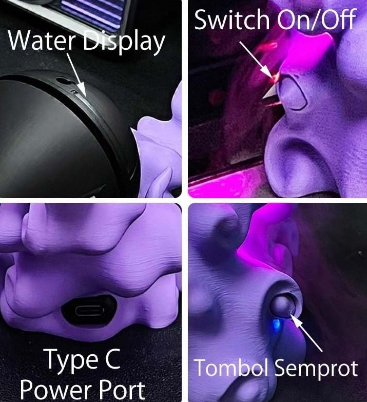 Gastly Desktop Humidifier - Pokémon By Yachi Studio