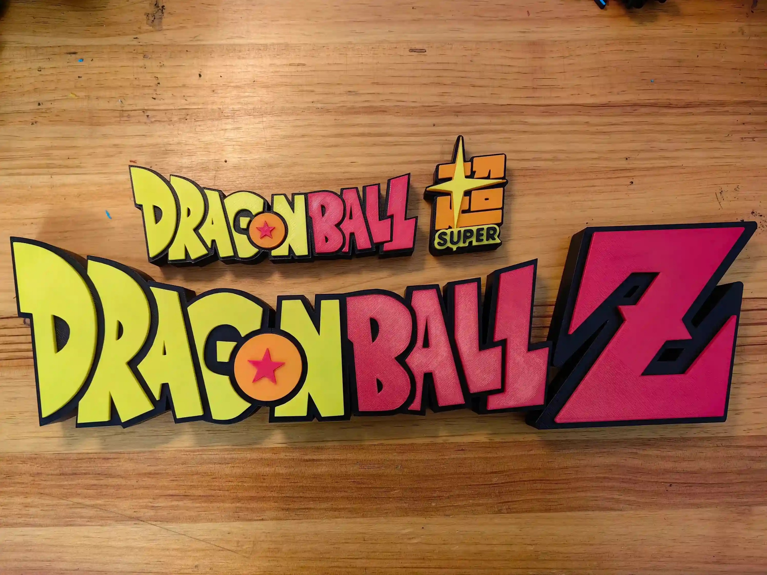 Epic 3D Printed Dragon Ball / Z / GT / Super Logo Display Standee - The Ultimate Anime Shelf Sign! By Otaku Kingdom