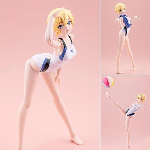 Image of Sousai Shoujo Teien 1/10 Plastic Model Rui Saotome - Dreaming Style White Dolphin - Touou High School Competitive Swimsuit Ver. By Kotobukiya