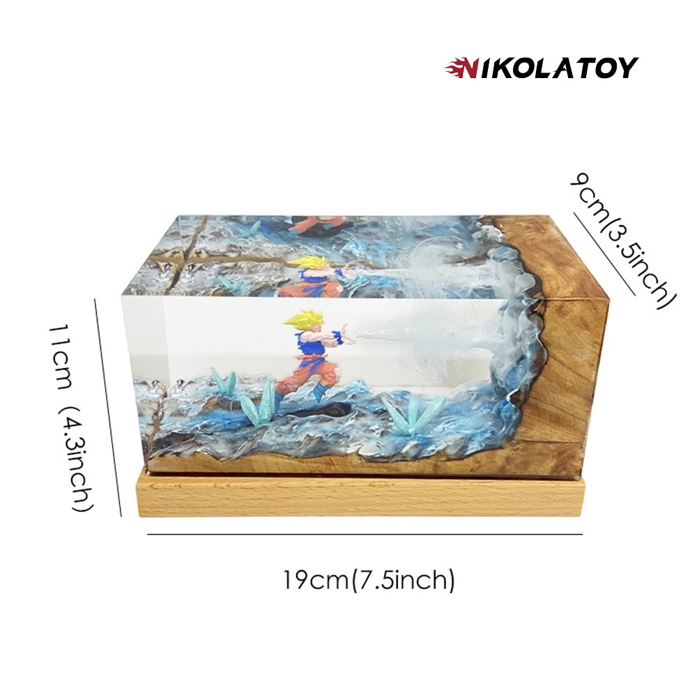 [With LED] Desktop Cube PVC Figure Songoku Kamehameha Ver.  - Dragonball Z By Nikolatoy