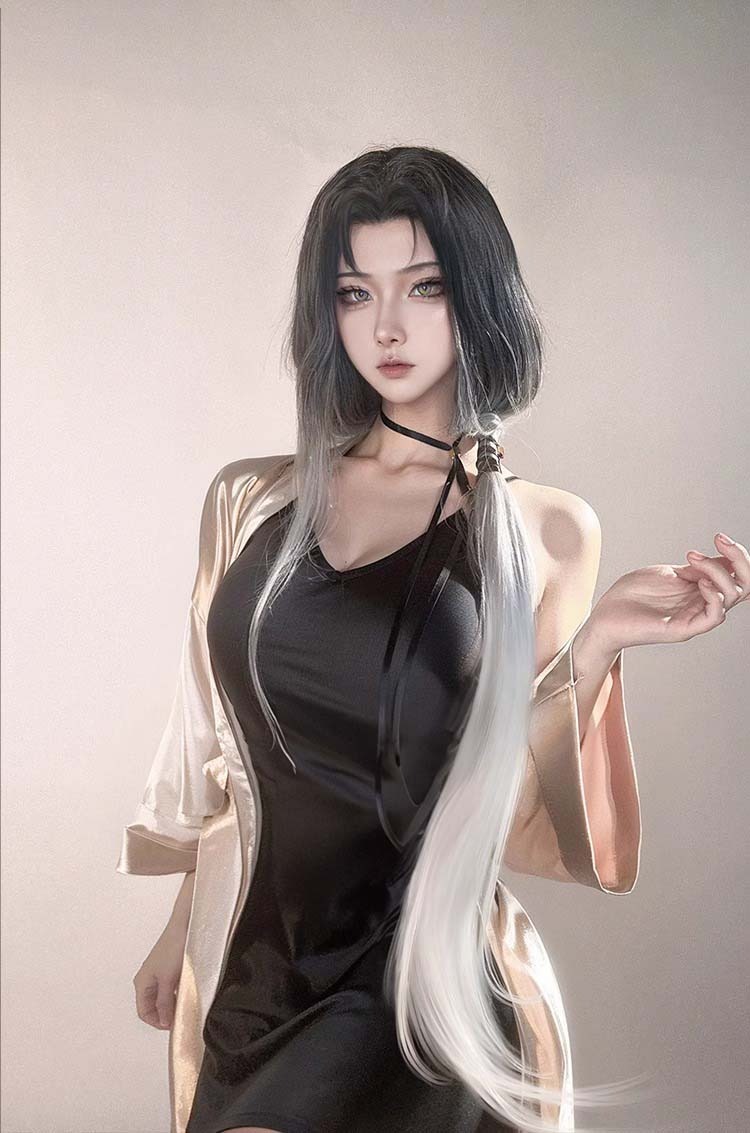 Cosplay Angel Pajamas Satin Set Premium Cosplay Costume suspender skirt