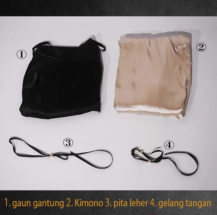 Cosplay Angel Pajamas Satin Set Premium Cosplay Costume suspender skirt