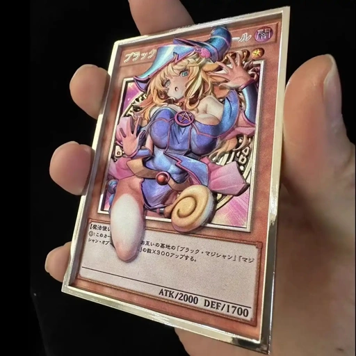 Image of Metal 3D Card Dark Magician Girl Fan Art Version - Yugioh Duel Monsters By Otaku Kingdom