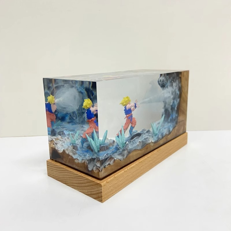 [With LED] Desktop Cube PVC Figure Songoku Kamehameha Ver.  - Dragonball Z By Nikolatoy
