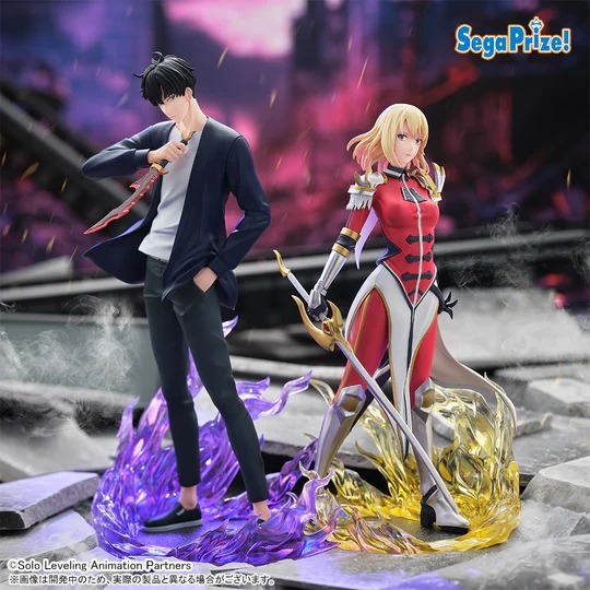 Xross Link Figure Sung Jin Woo / Shun Mizushino (17,5cm) & Cha Hae-In / Kosaka Shizuku (16cm) - Solo Leveling By SEGA