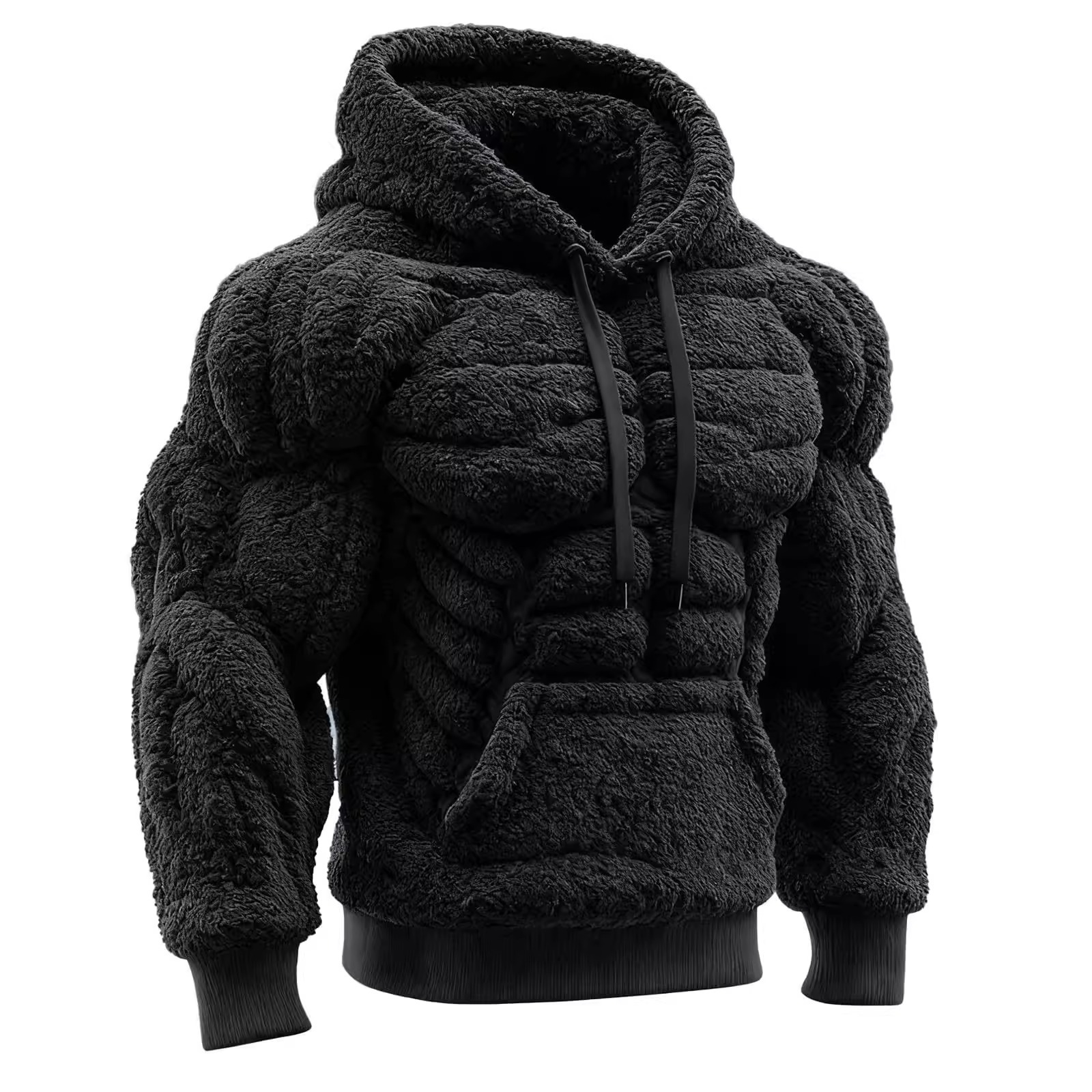 Jaket Hoodie Pria Model Otot Kekar 3D Desain Bodybuilder Bahan Bulu Halus By Otaku Kingdom