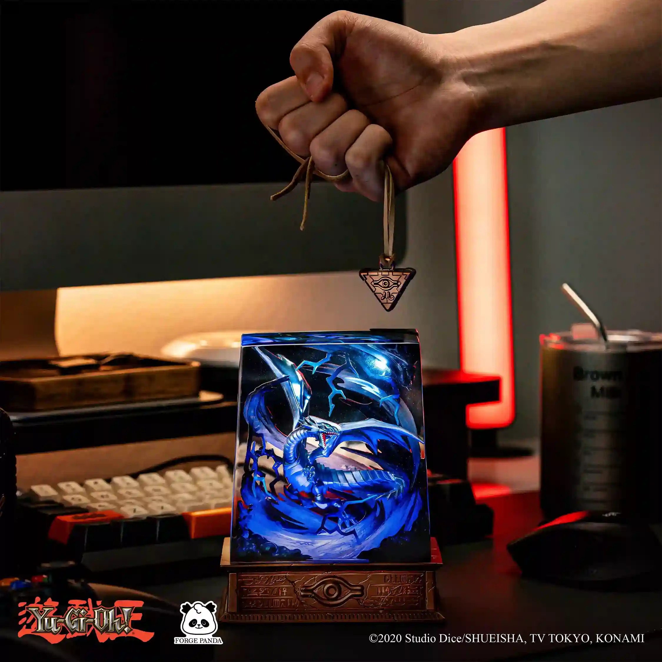 Blue-Eyes White Dragon 3D Crystal Diorama Led Lamp Figure - Yugioh Design By Forge Panda X Dwarf Factory